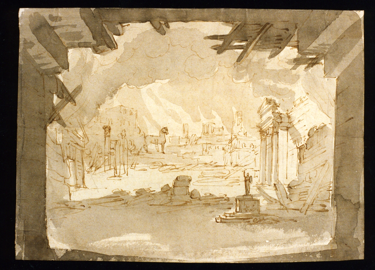 studio di scenografia teatrale (disegno) di Niccolini Antonio (scuola) (prima metà sec. XIX)