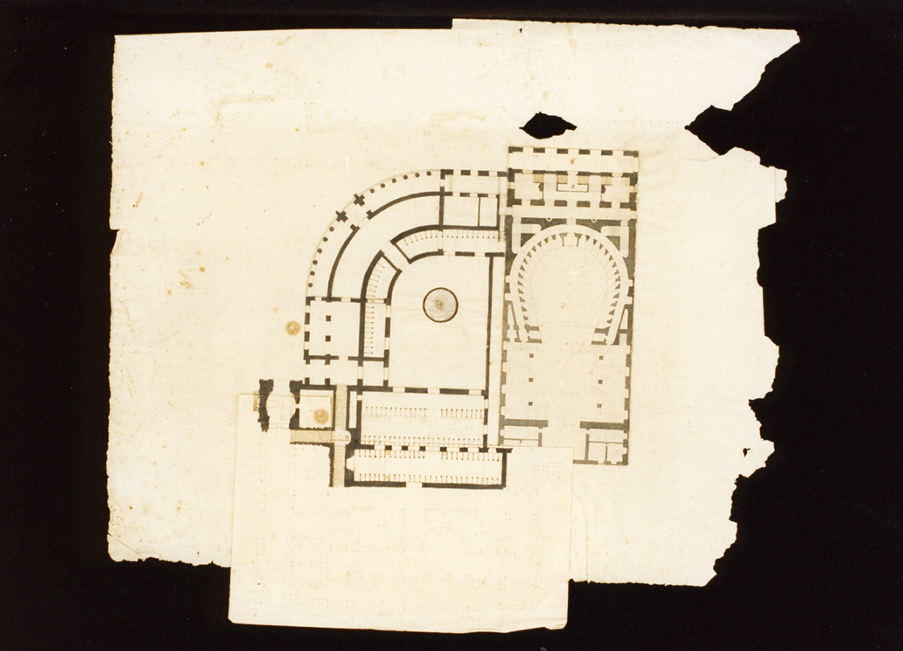 pianta planimetrica dell'intero teatro di San Carlo (disegno) di Niccolini Antonio (prima metà sec. XIX)
