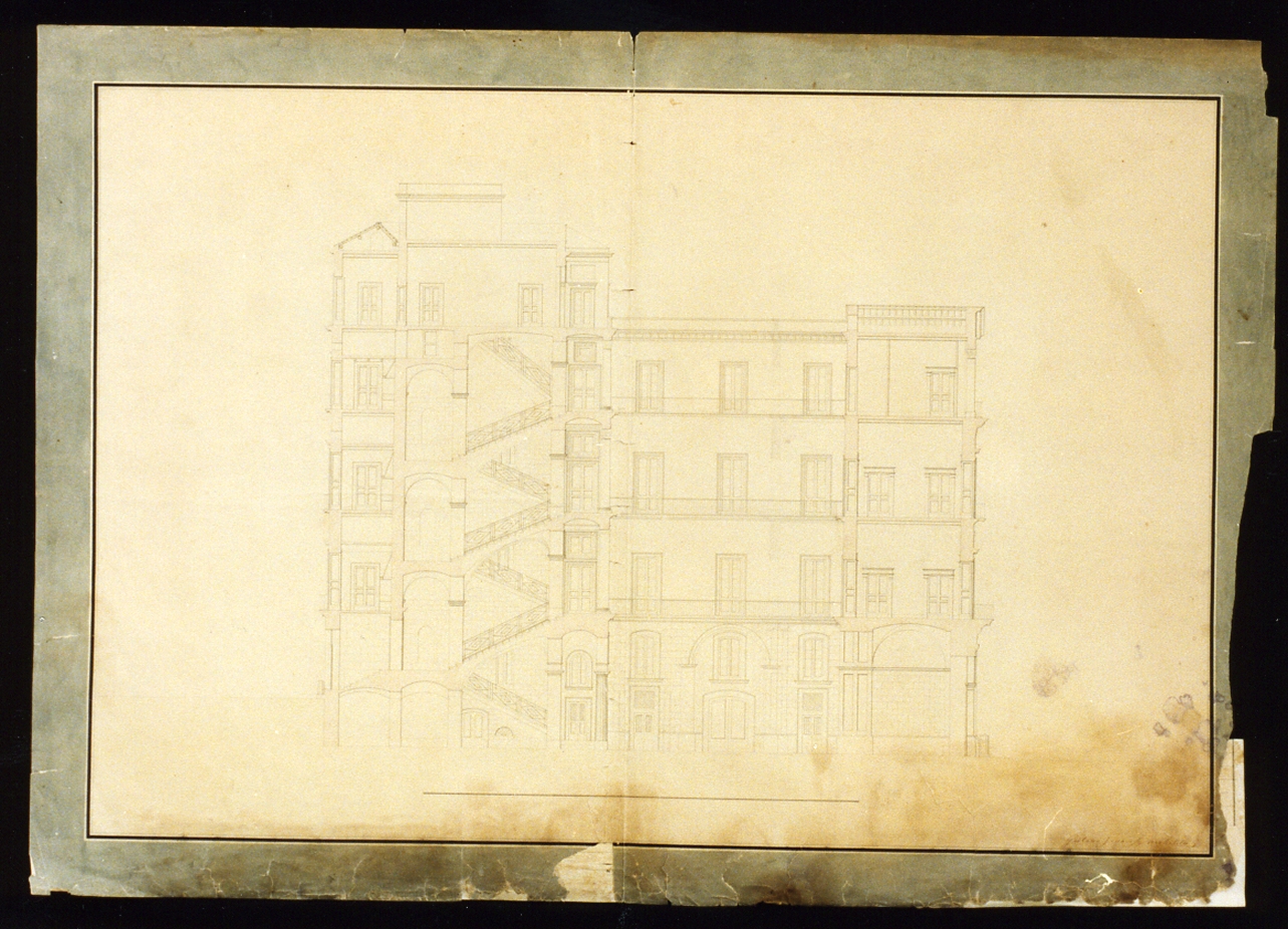 progetto di palazzo (disegno) di Genovese Gaetano (sec. XIX)