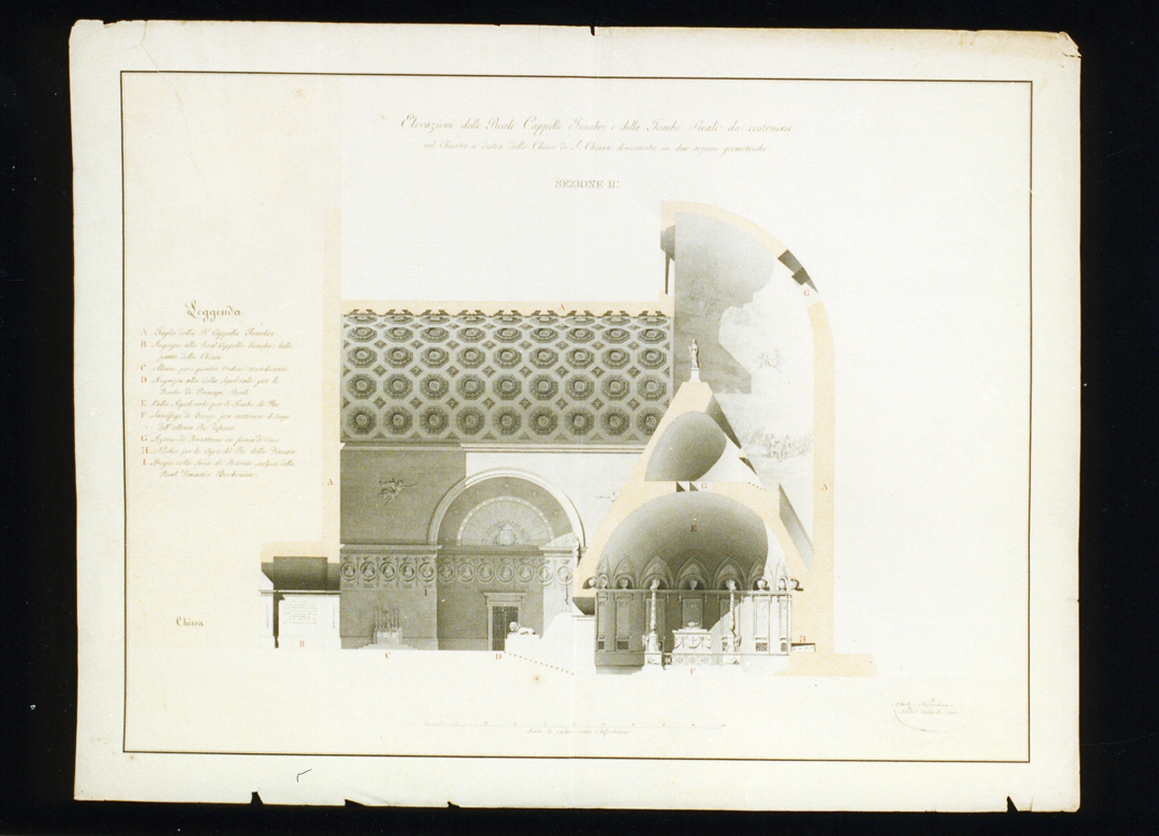 progetto per l'elevazione delle Reali cappelle funebri e delle tombe (disegno) di Niccolini Antonio (prima metà sec. XIX)