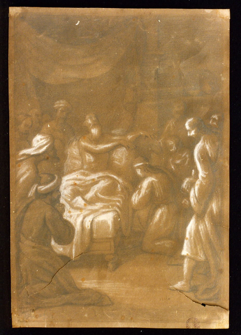 studio di Giacobbe che benedice i figli (disegno) di Ruo Gennaro (sec. XIX)