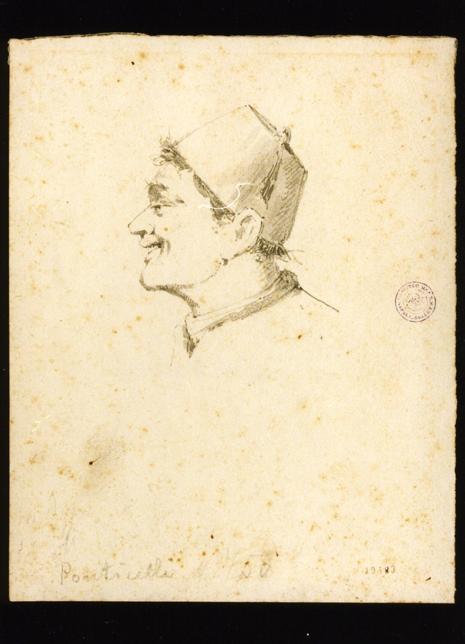 ritratto di figura maschile in fez (disegno) di Ponticelli Giovanni (sec. XIX)