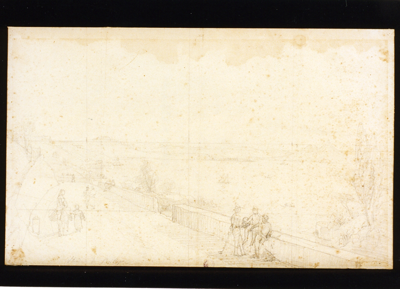 studio di strada di Posillipo (disegno) di Pitloo Anton Sminck (sec. XIX)