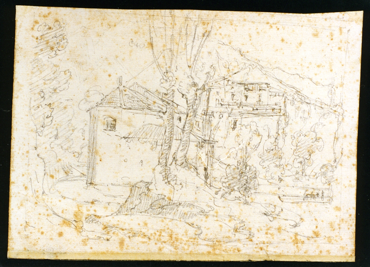 paesaggio di montagna (disegno) di Pitloo Anton Sminck (sec. XIX)