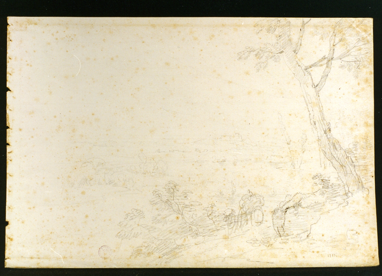 studio di paesaggio (disegno) di Pitloo Anton Sminck (sec. XIX)