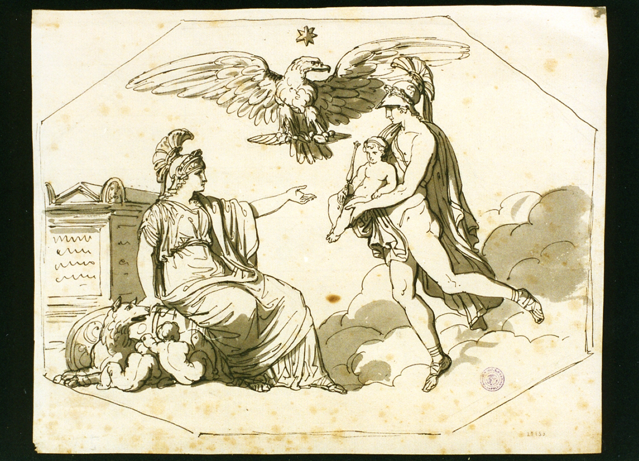 scena allegorica (disegno) di Pinelli Bartolomeo (sec. XIX)
