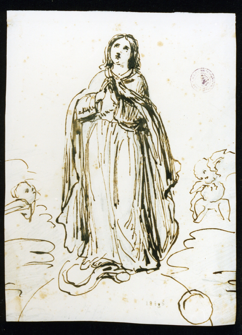 studio dell'Immacolata Concezione (disegno) di Mancinelli Giuseppe (sec. XIX)