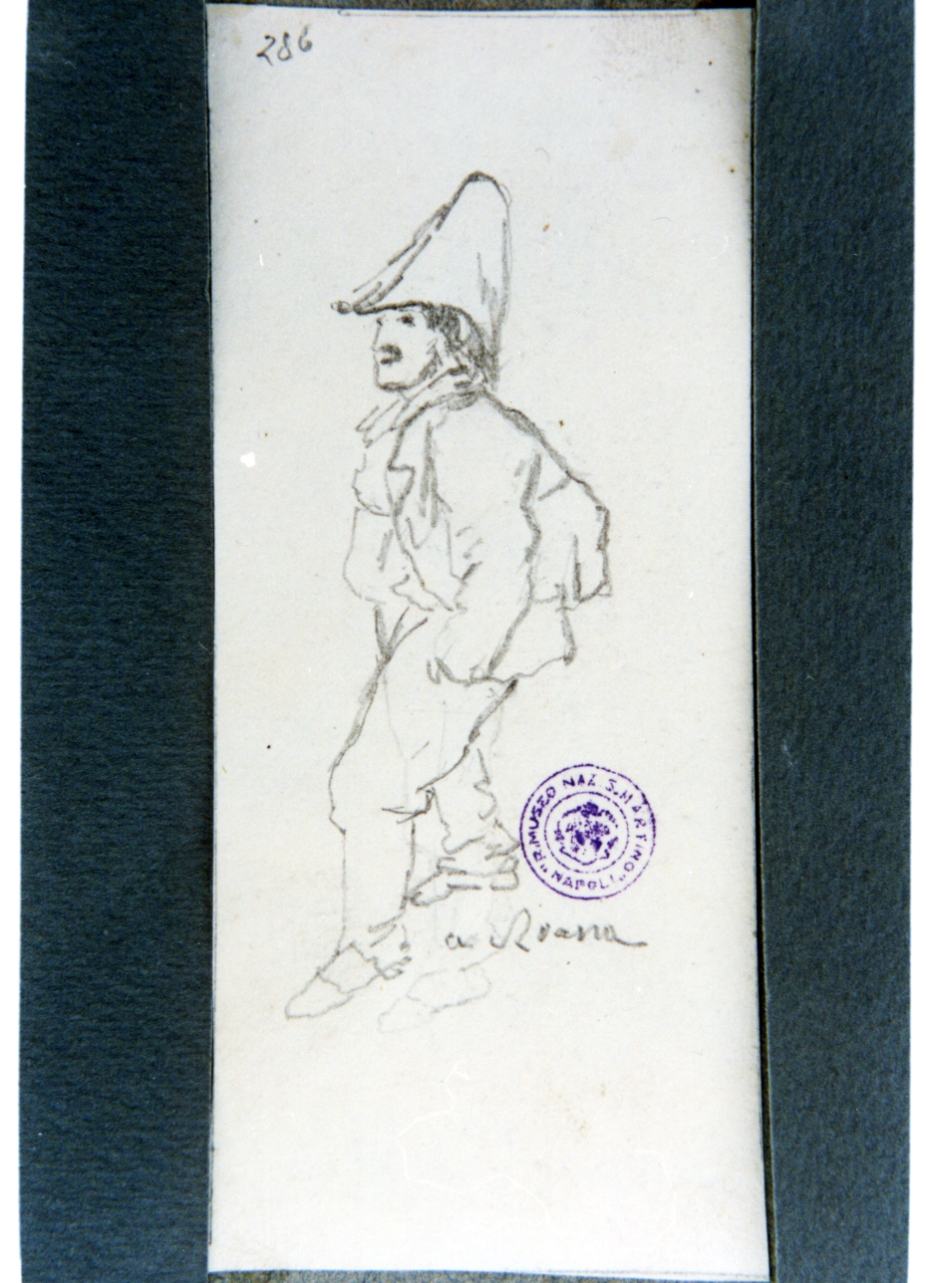studio di Pulcinella romano (disegno) di Vervloet Frans (sec. XIX)