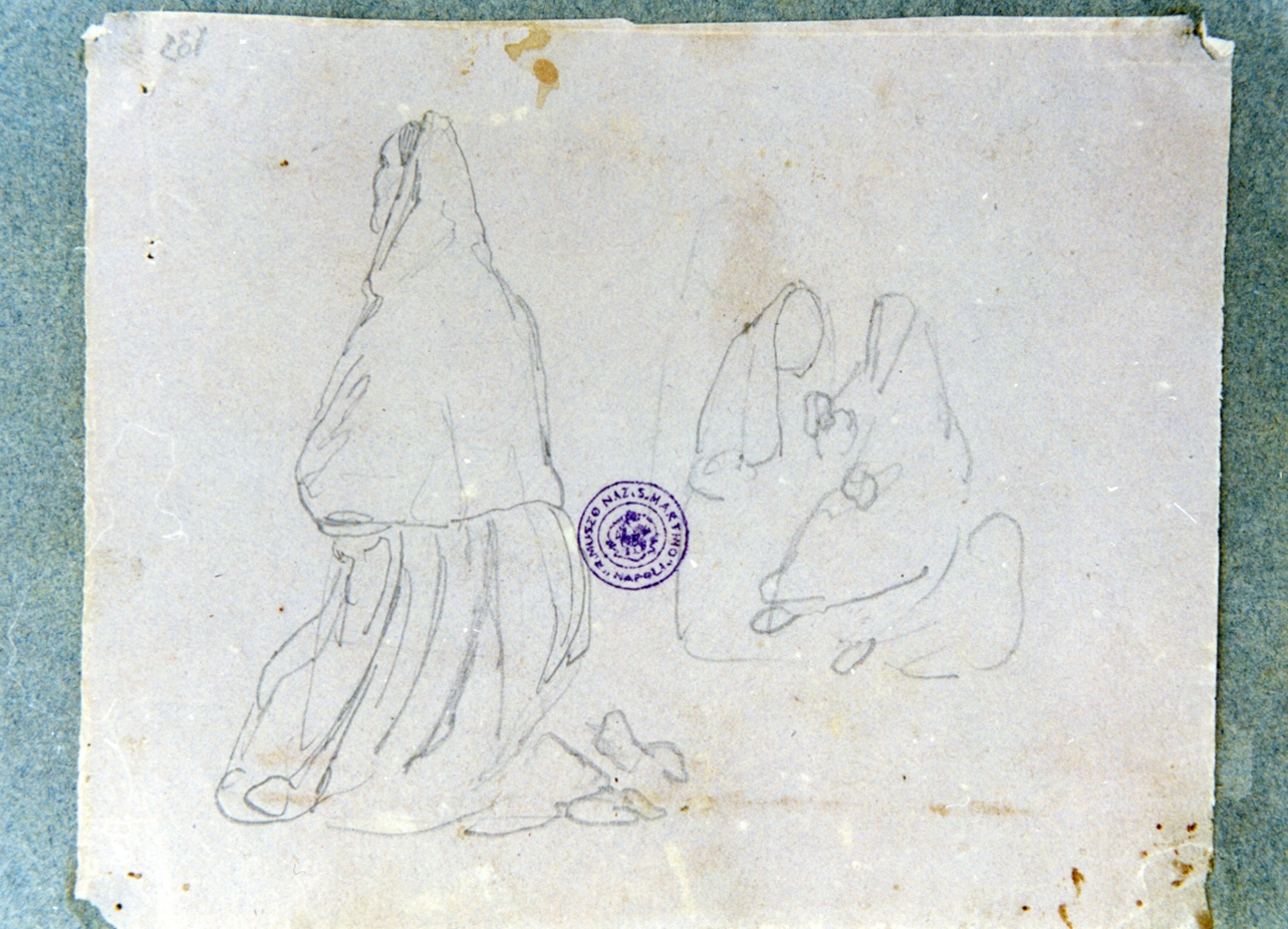 studio di figure femminili oranti (disegno) di Vervloet Frans (sec. XIX)