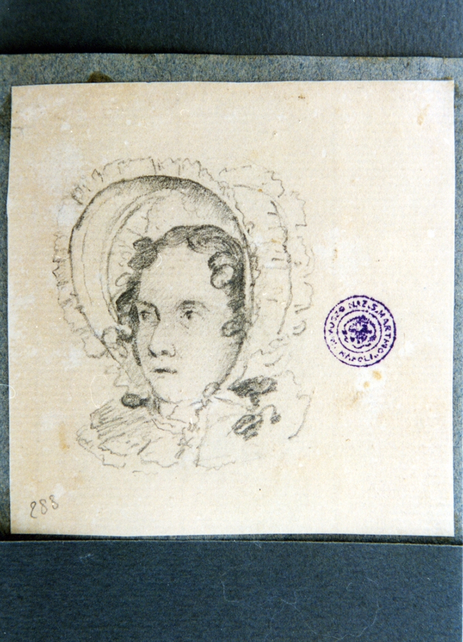 studio di testa di donna (disegno) di Vervloet Frans (sec. XIX)
