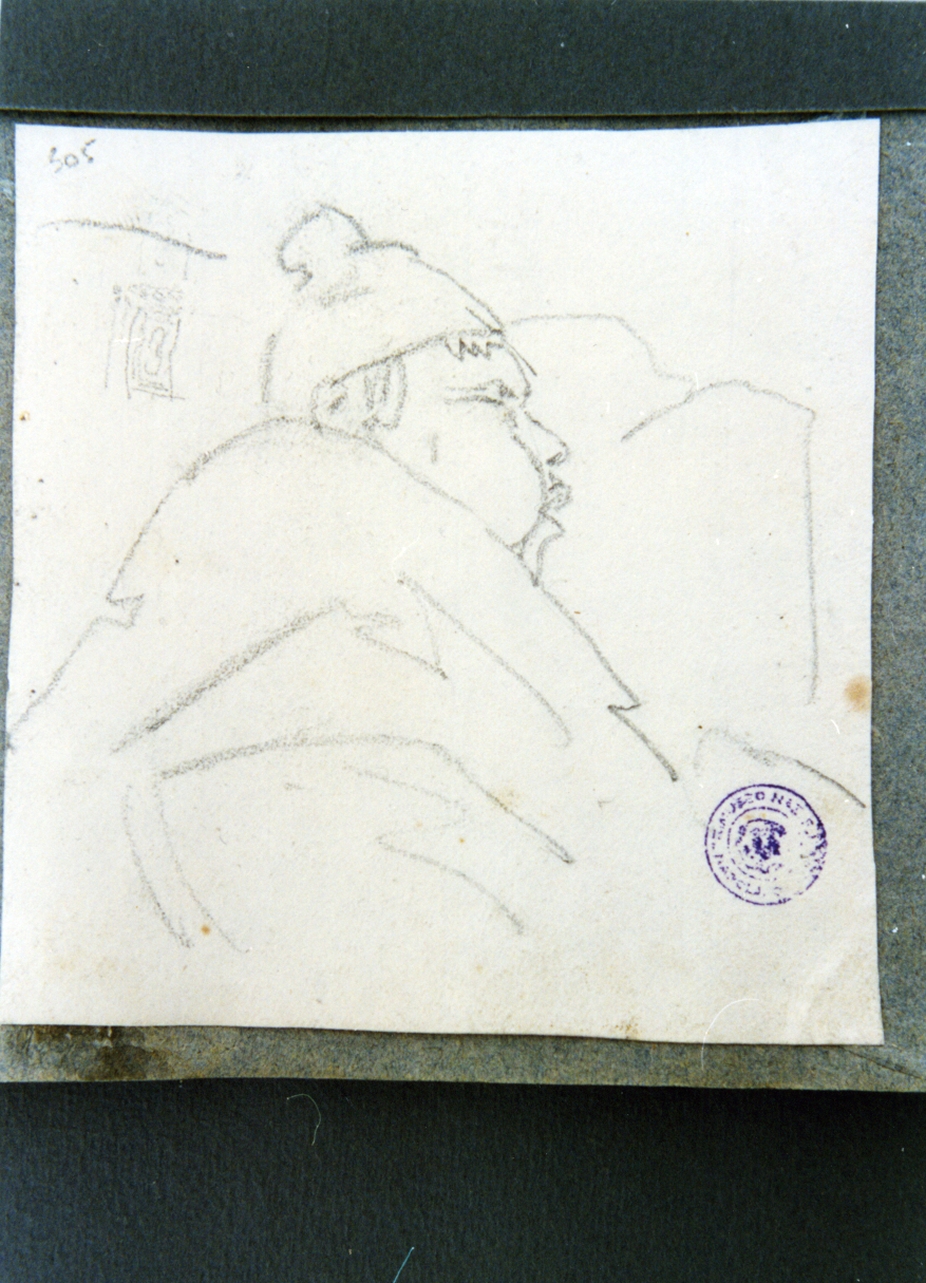 studio di figura maschile che dorme (disegno) di Vervloet Frans (sec. XIX)
