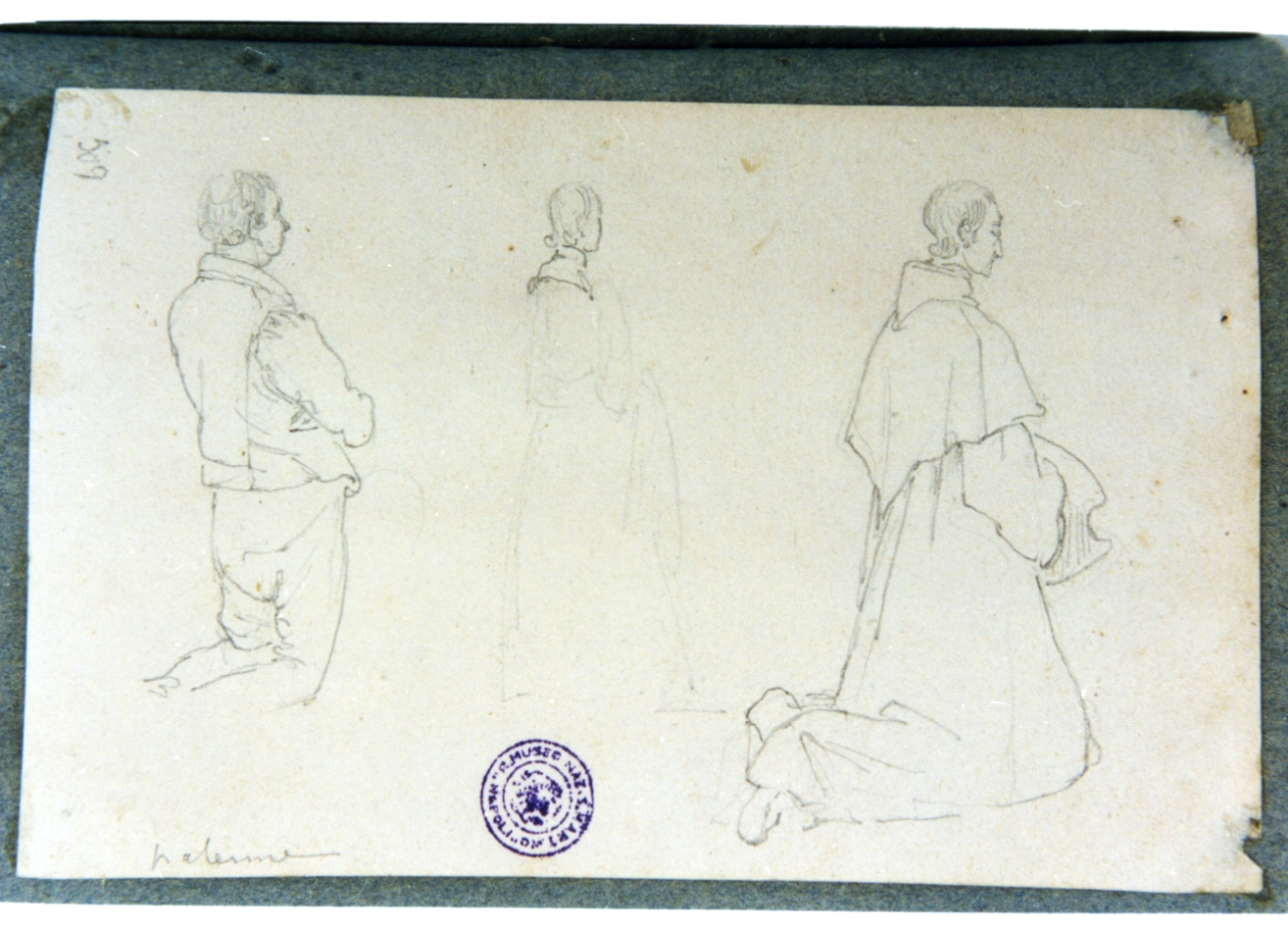 studio di figure oranti (disegno) di Vervloet Frans (sec. XIX)