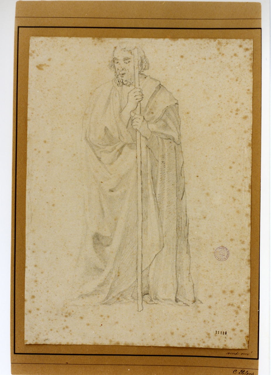 figura maschile (disegno) di Peters Carl (sec. XIX)