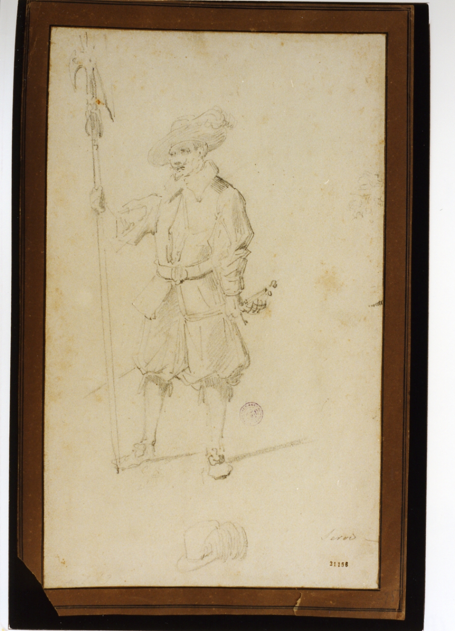 alabardiere (disegno) - ambito danese (sec. XIX)