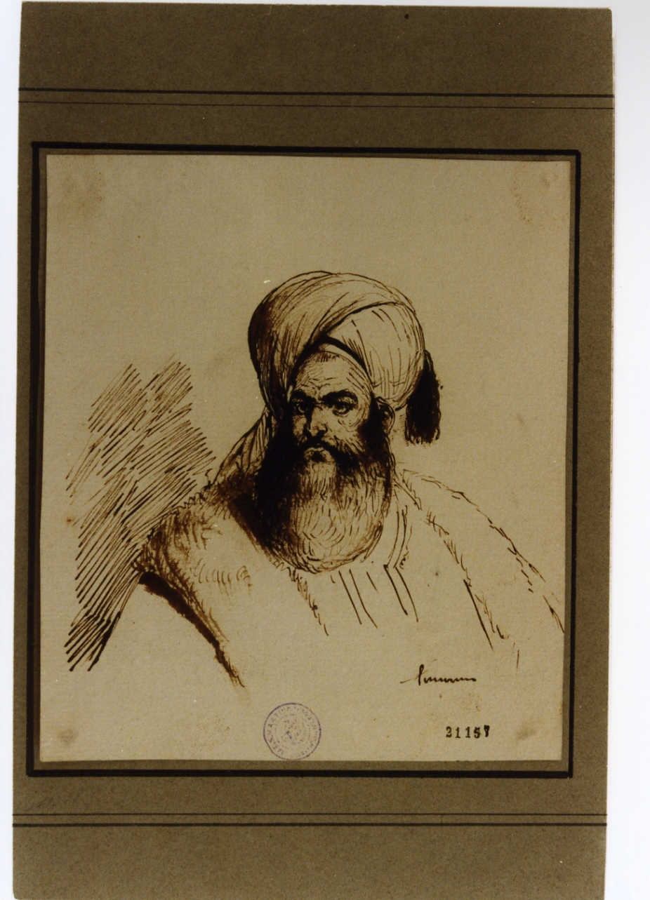 ritratto d'uomo (disegno) di Simonsen Niels (sec. XIX)