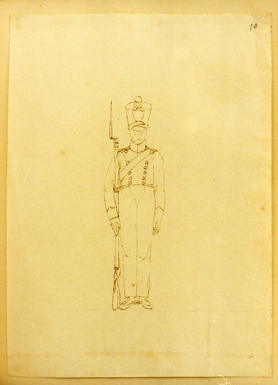 figura maschile (disegno) - ambito napoletano (primo quarto sec. XIX)
