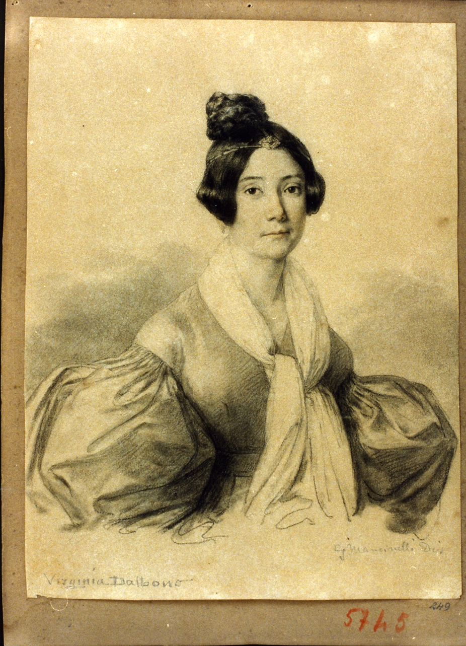ritratto di donna (disegno) di Mancinelli Giuseppe (sec. XIX)