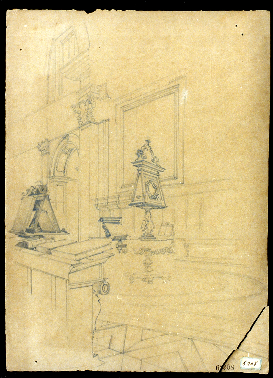 interno (disegno) di Vervloet Frans (metà sec. XIX)