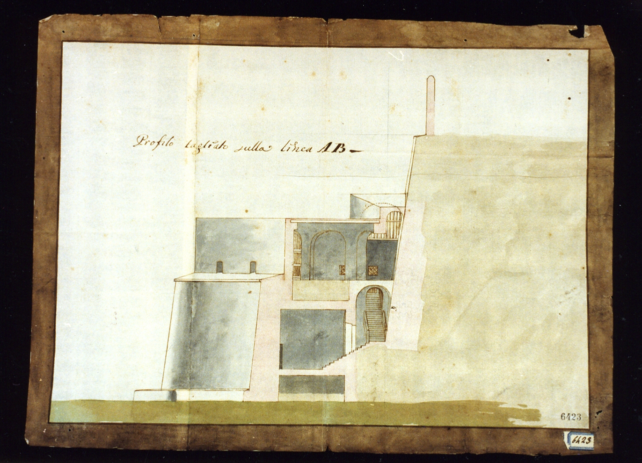 sezione del fortino di Pozzuoli (disegno) - ambito napoletano (sec. XVIII)