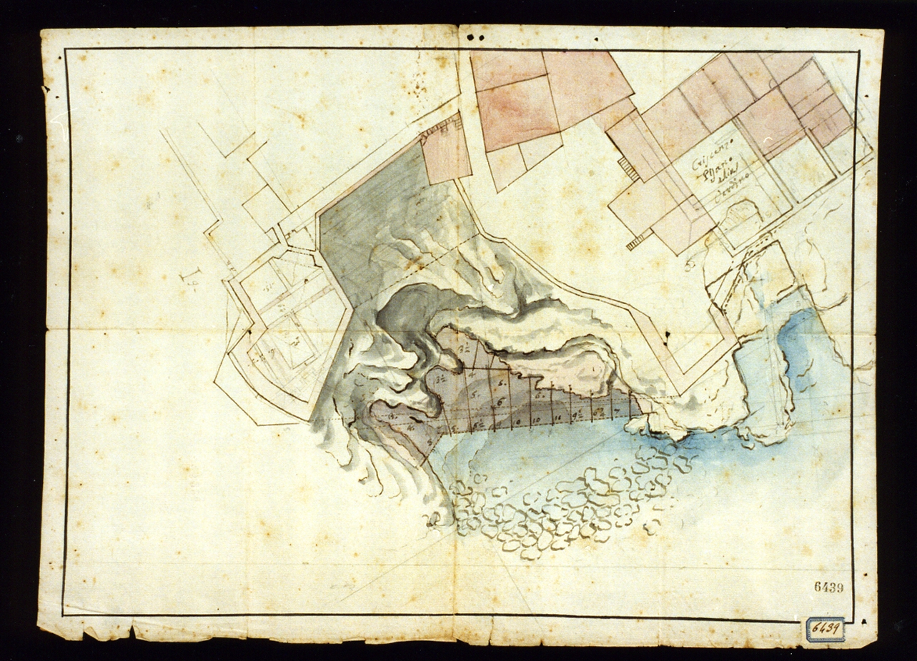 mappa del promontorio di Pozzuoli (disegno) - ambito napoletano (sec. XVIII)