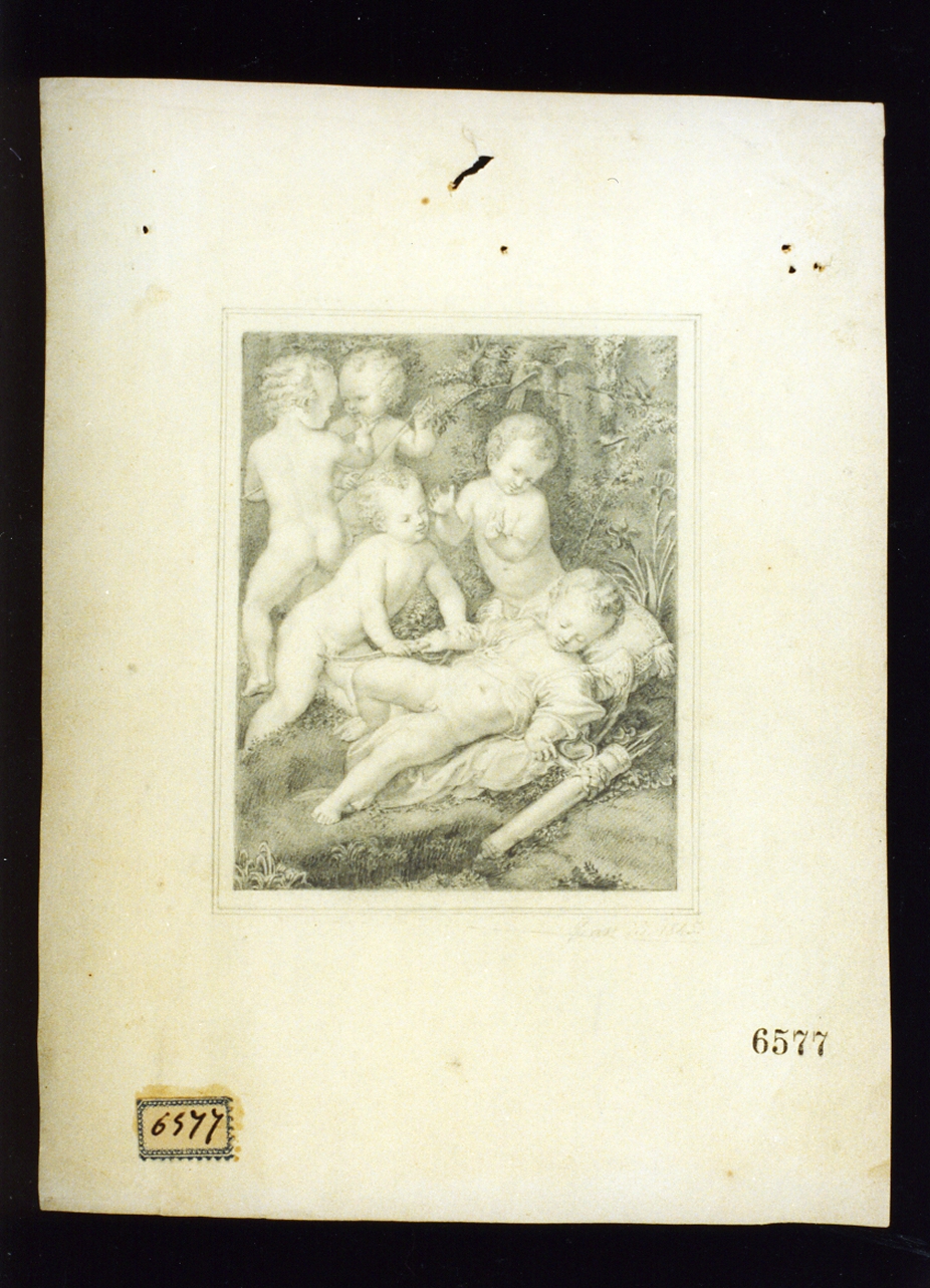 putti (disegno) - ambito italiano (sec. XIX)