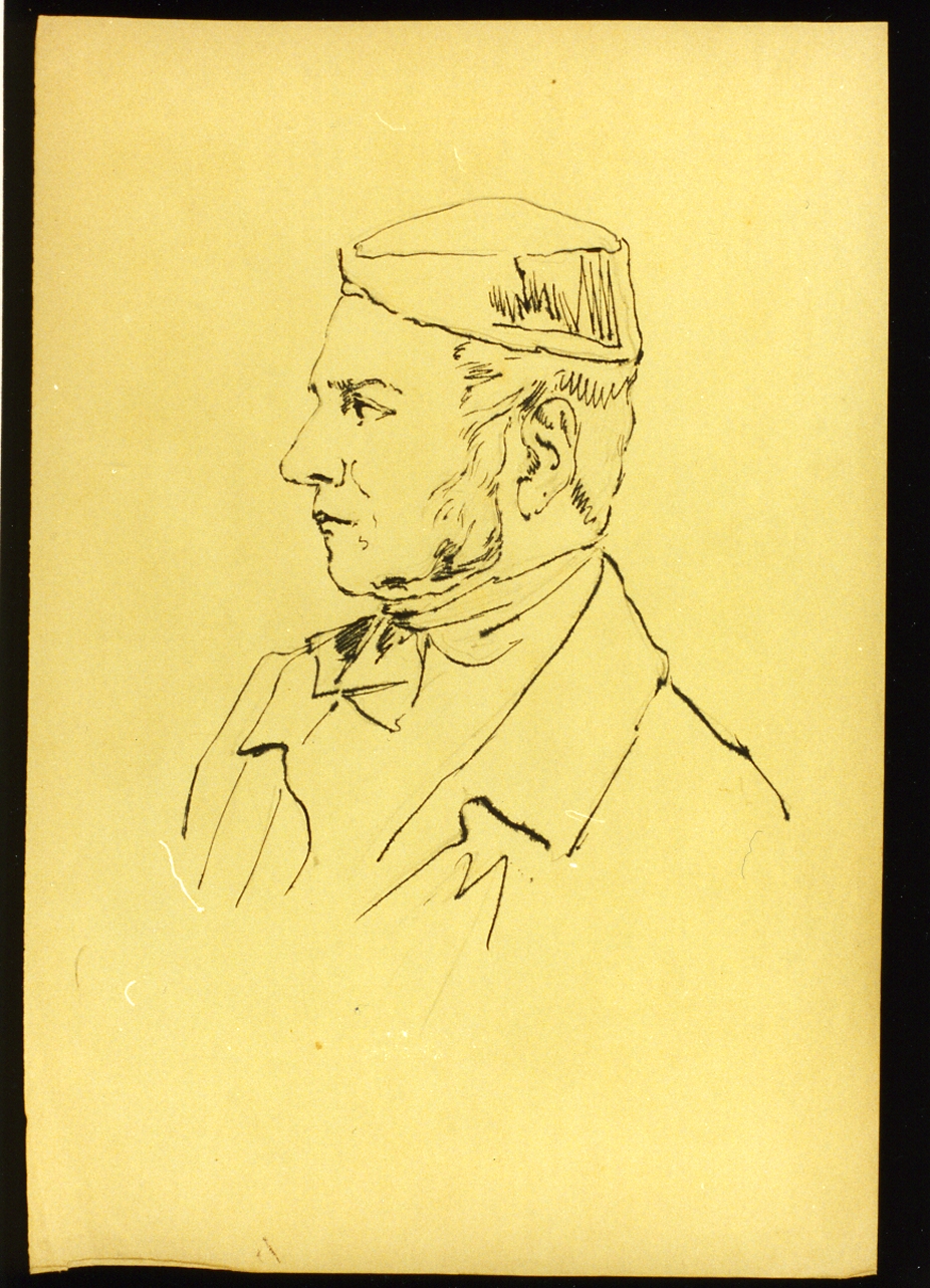 ritratto d'uomo (disegno) - ambito napoletano (metà sec. XIX)