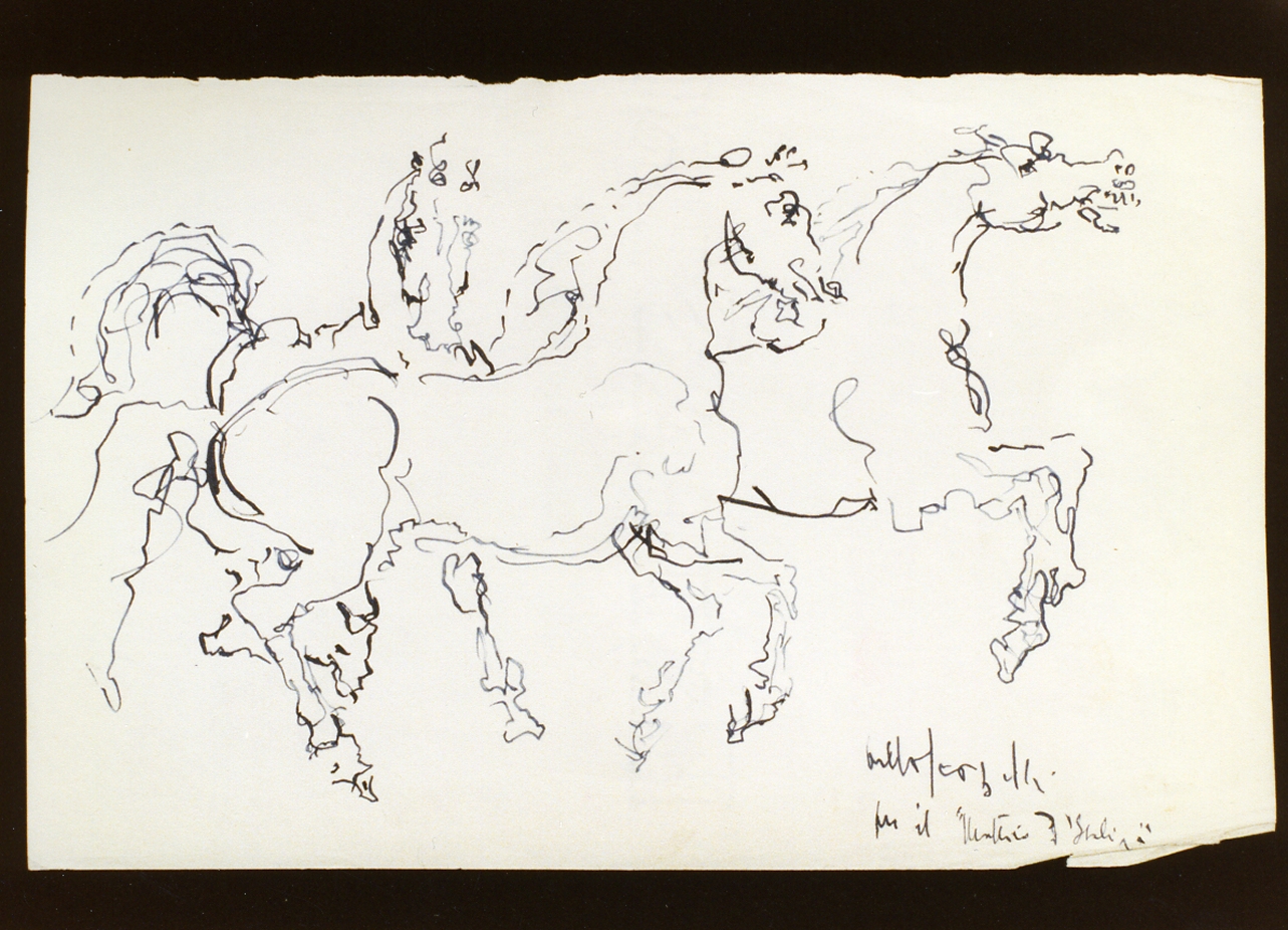 animali (disegno) di Scorzelli Raffaello (metà sec. XX)