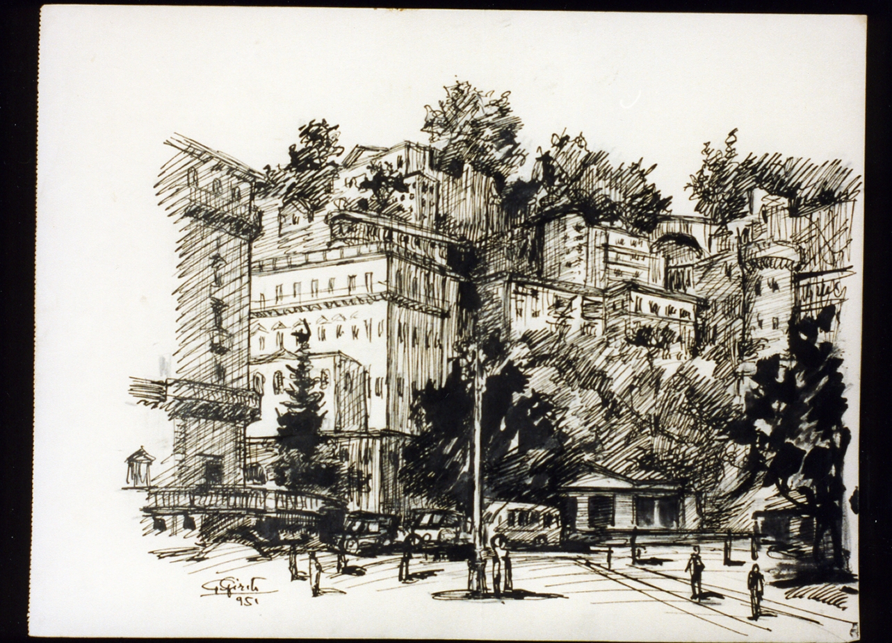 paesaggio (disegno) di Spirito Giuseppe (sec. XX)