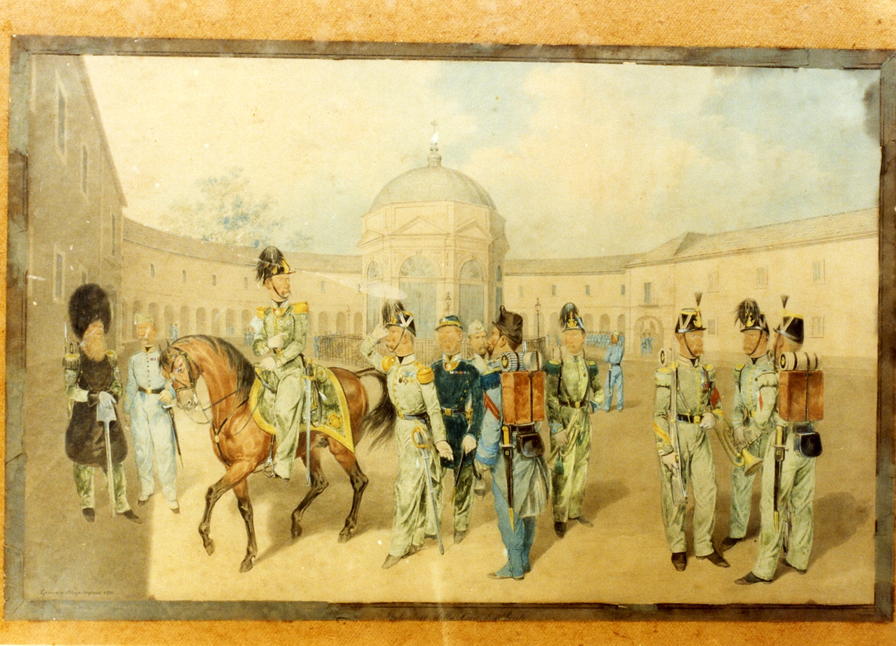 militari dell'esercito borbonico (disegno) di Aloja Gennaro (sec. XIX)