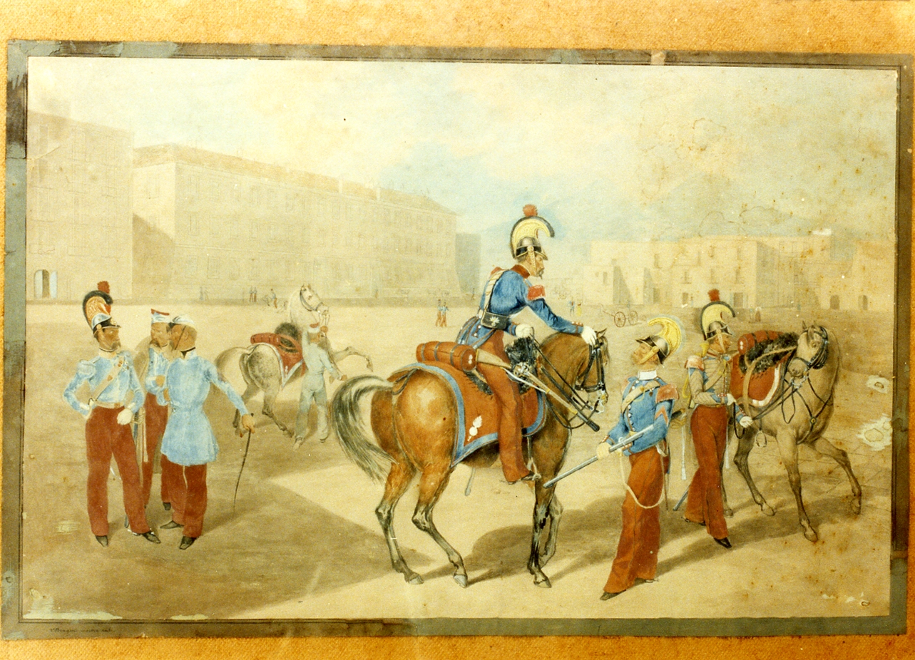 militari dell'esercito borbonico (disegno) di Aloja Gennaro (sec. XIX)