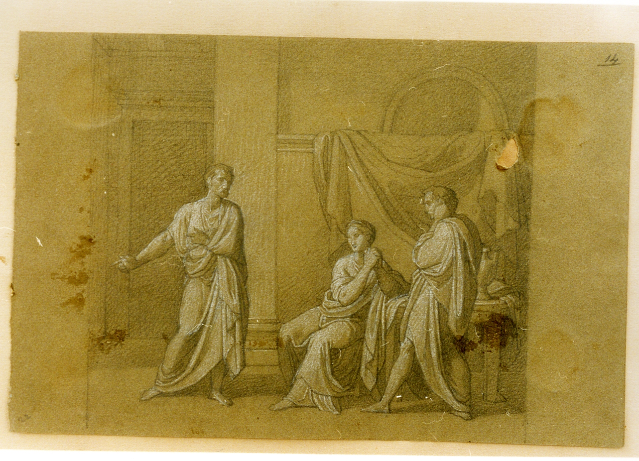 scena di storia antica (disegno) di Postiglione Raffaele (ultimo quarto sec. XIX)