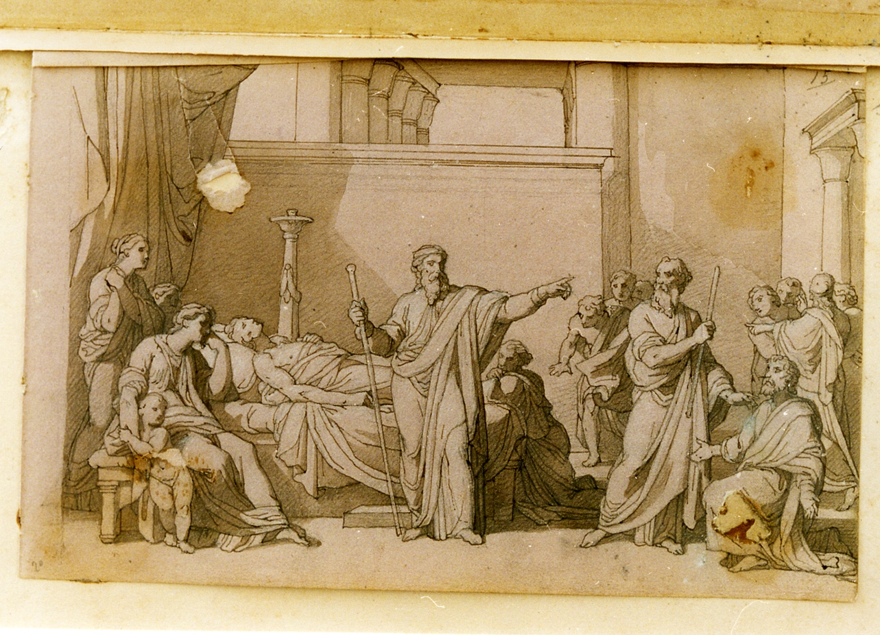 scena di storia antica (disegno) di Postiglione Raffaele (ultimo quarto sec. XIX)