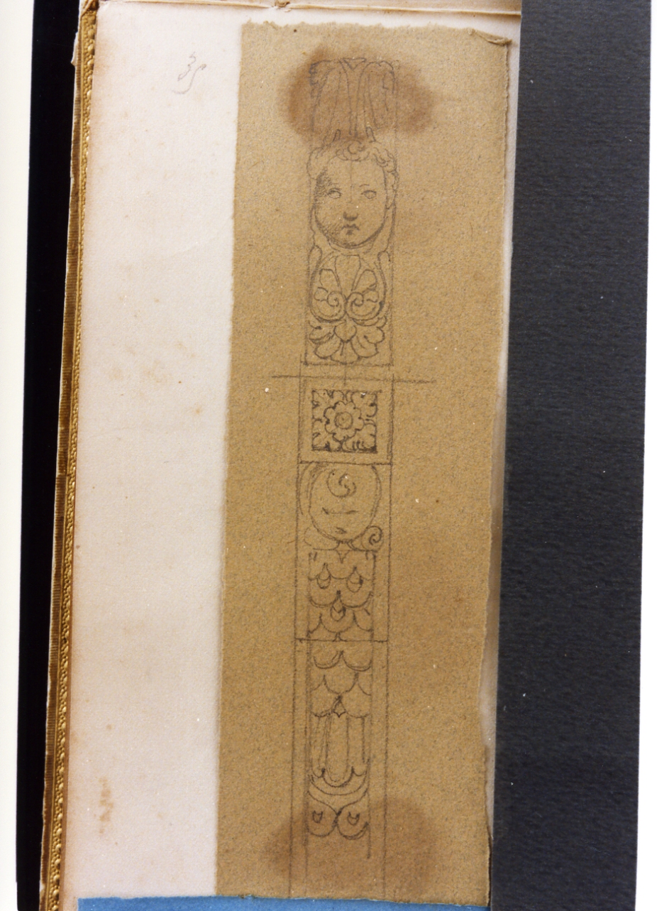 elemento decorativo architettonico (disegno) di Postiglione Raffaele (ultimo quarto sec. XIX)