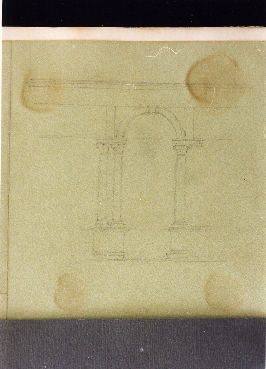 elemento decorativo architettonico (disegno) di Postiglione Raffaele (ultimo quarto sec. XIX)