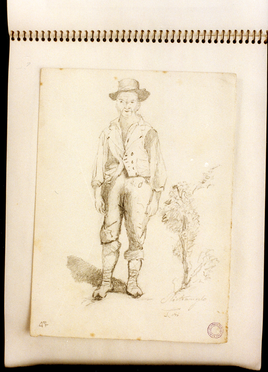 ritratto d'uomo (disegno) - ambito italiano (sec. XIX)