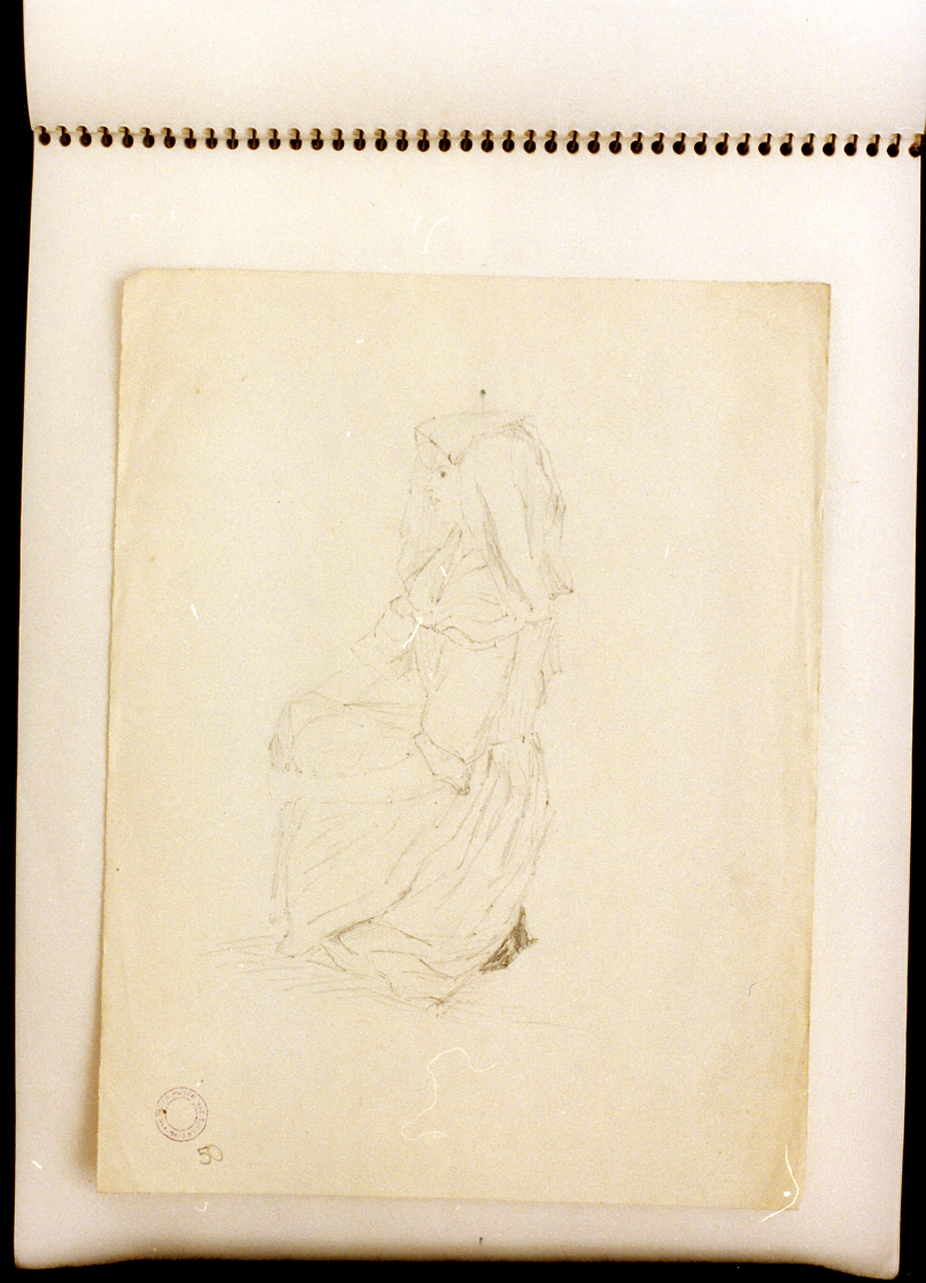 figura femminile (disegno) - ambito italiano (sec. XIX)