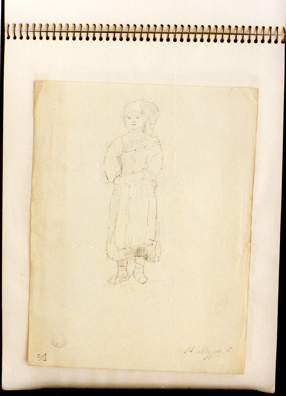 figura femminile (disegno) - ambito italiano (sec. XIX)