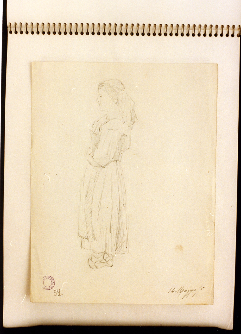 figura femminile (disegno) - ambito italiano (sec. XIX)