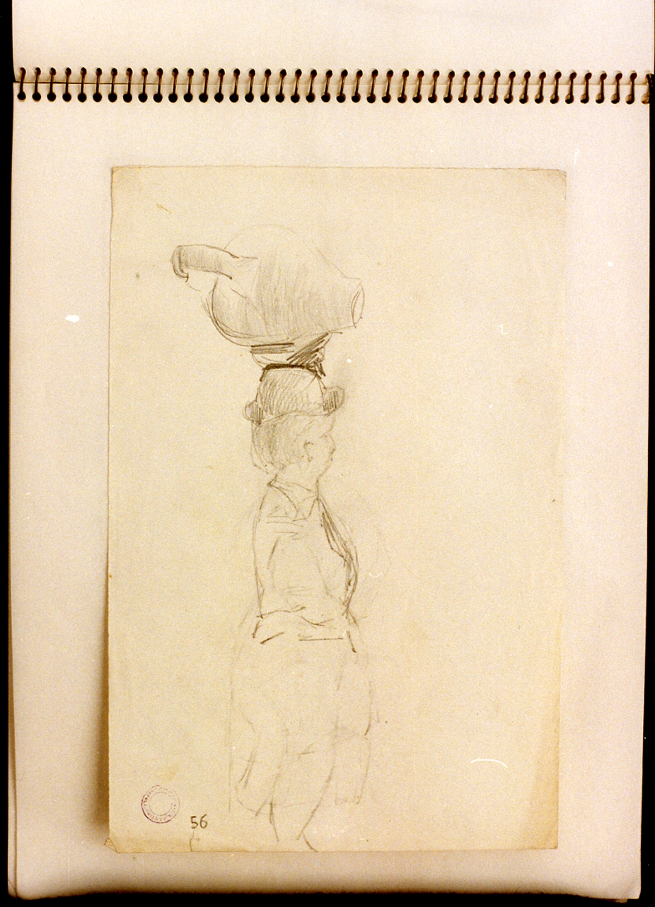 figura femminile (disegno) - ambito italiano (sec. XIX)