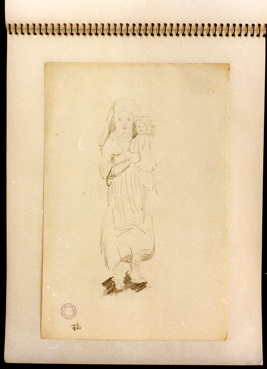 figura femminile (disegno) - ambito italiano (sec. XIX)