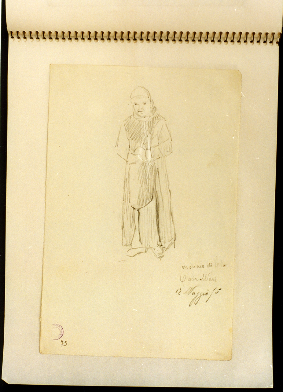 ritratto di un monaco (disegno) - ambito italiano (sec. XIX)