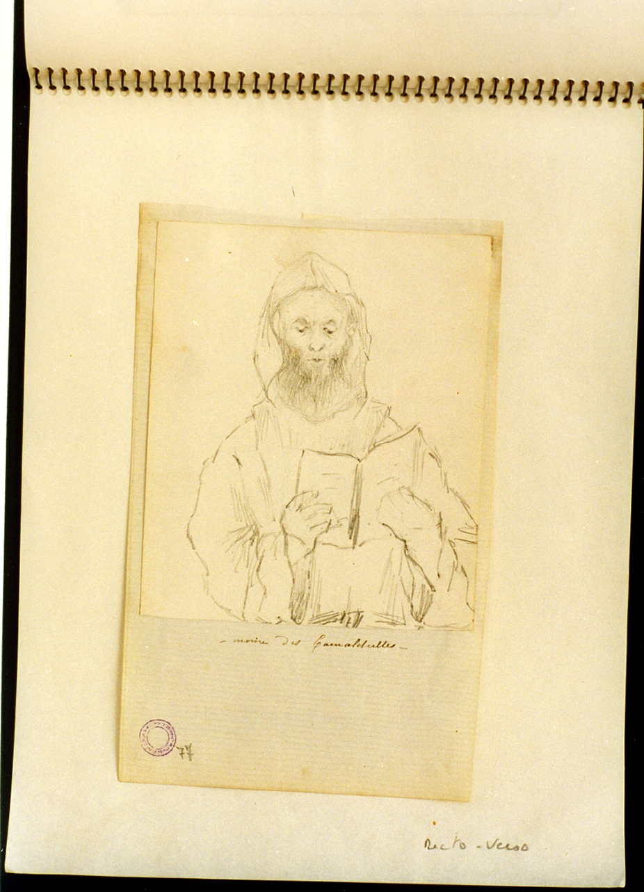 ritratto di un monaco (disegno) - ambito italiano (sec. XIX)