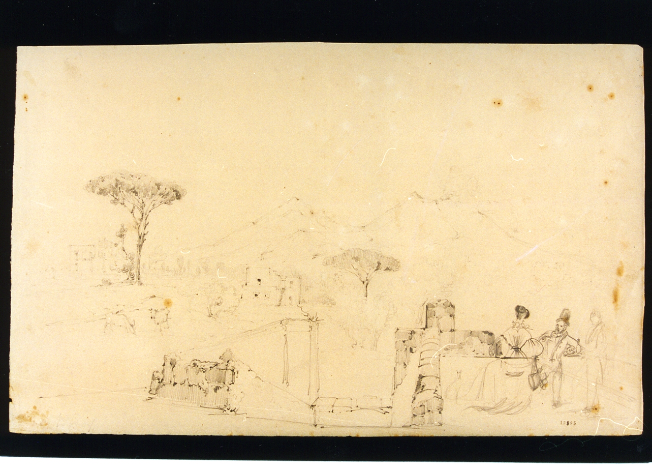 paesaggio (disegno) di Duclère Teodoro (secondo quarto sec. XIX)