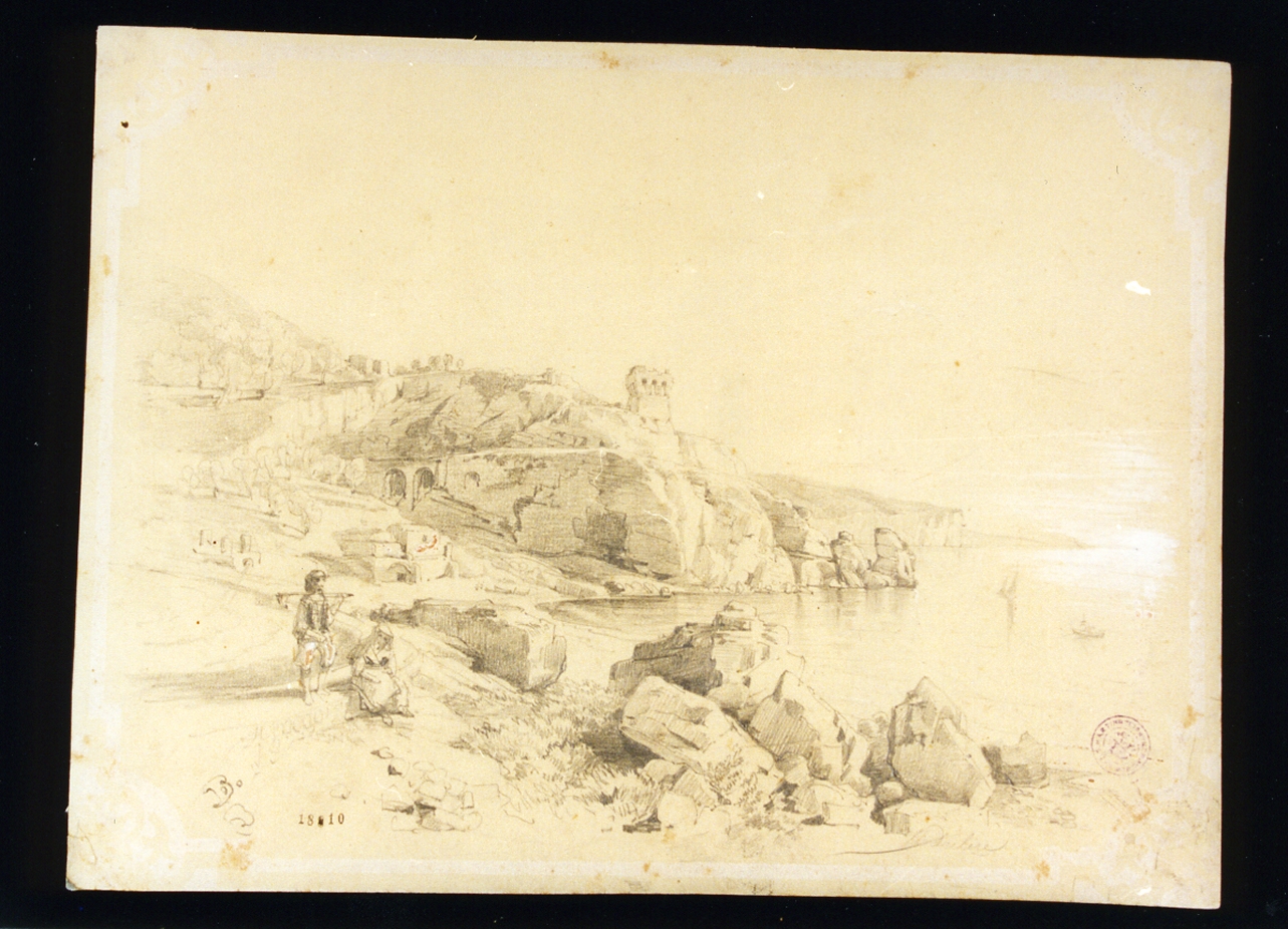 veduta di Vico Equense (disegno) di Duclère Teodoro (secondo quarto sec. XIX)