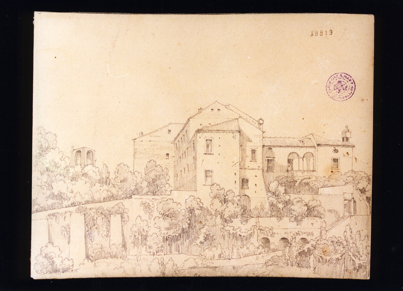 case con giardini (disegno) di Fergola Francesco (metà sec. XIX)