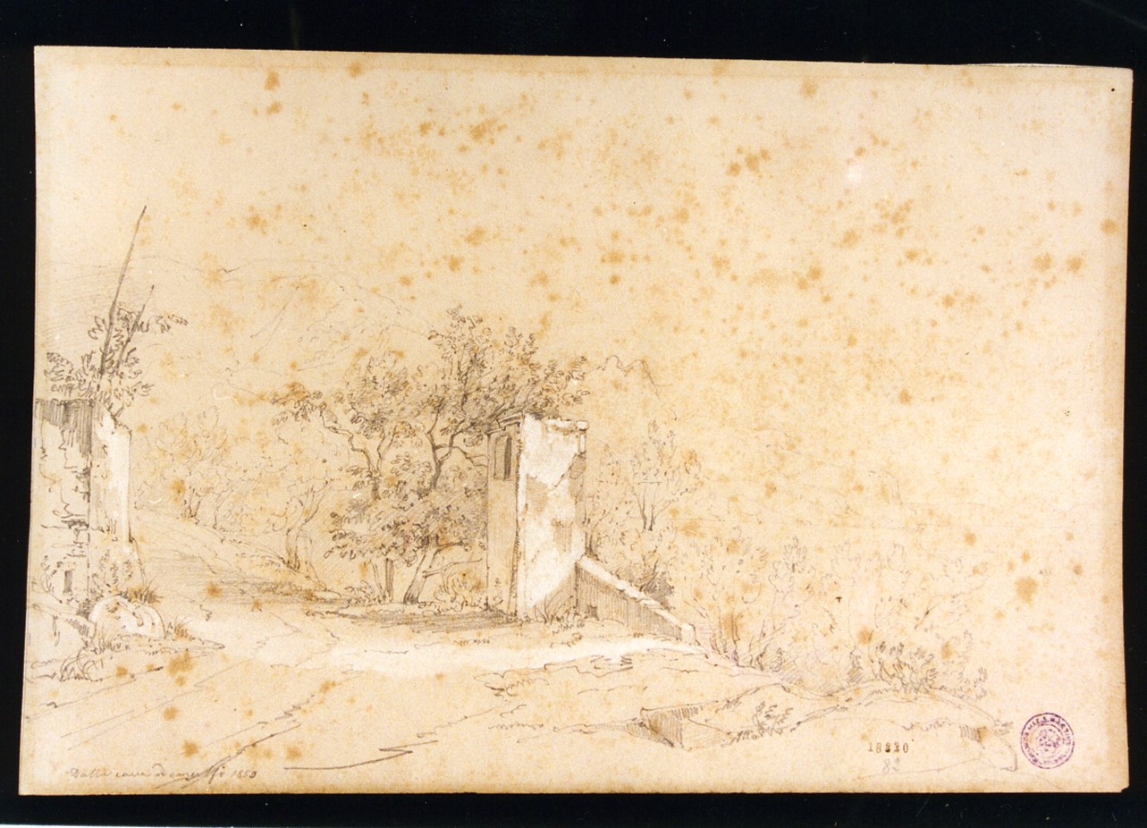 veduta della costiera amalfitana (disegno) di Fergola Francesco (sec. XIX)