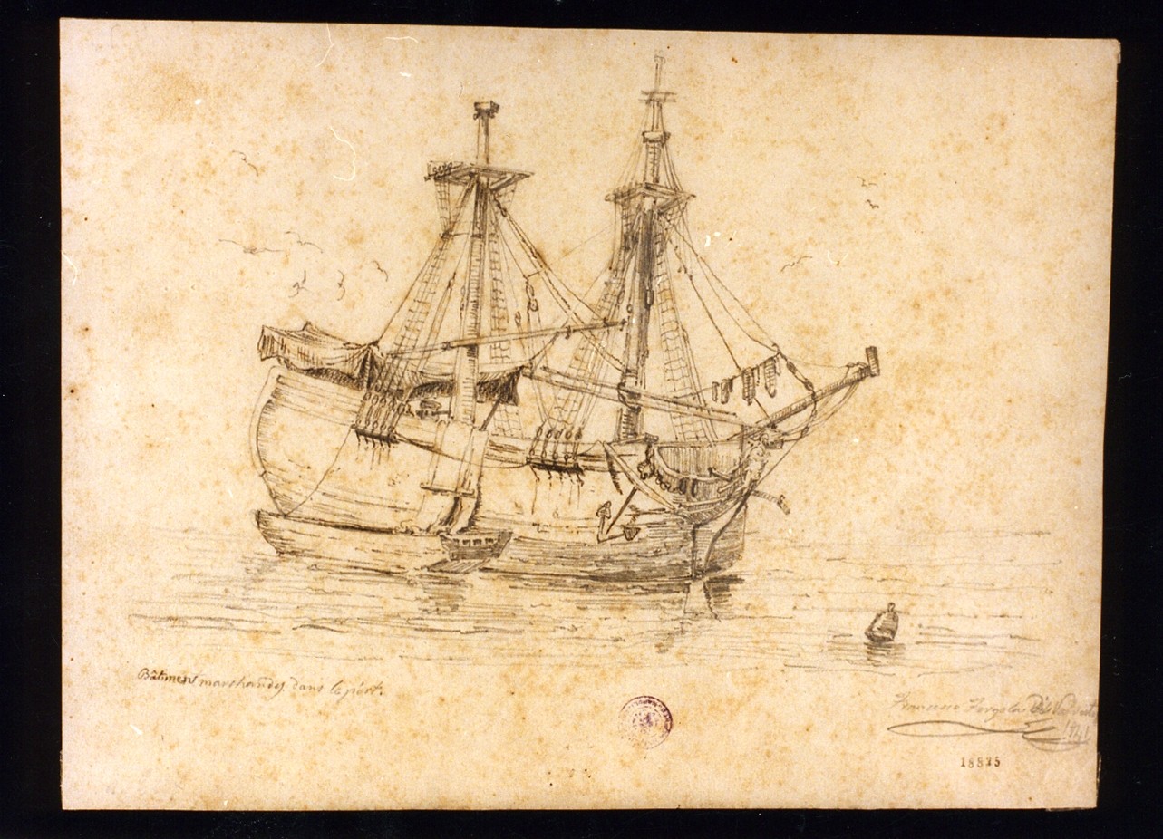 nave (disegno) di Fergola Francesco (sec. XIX)