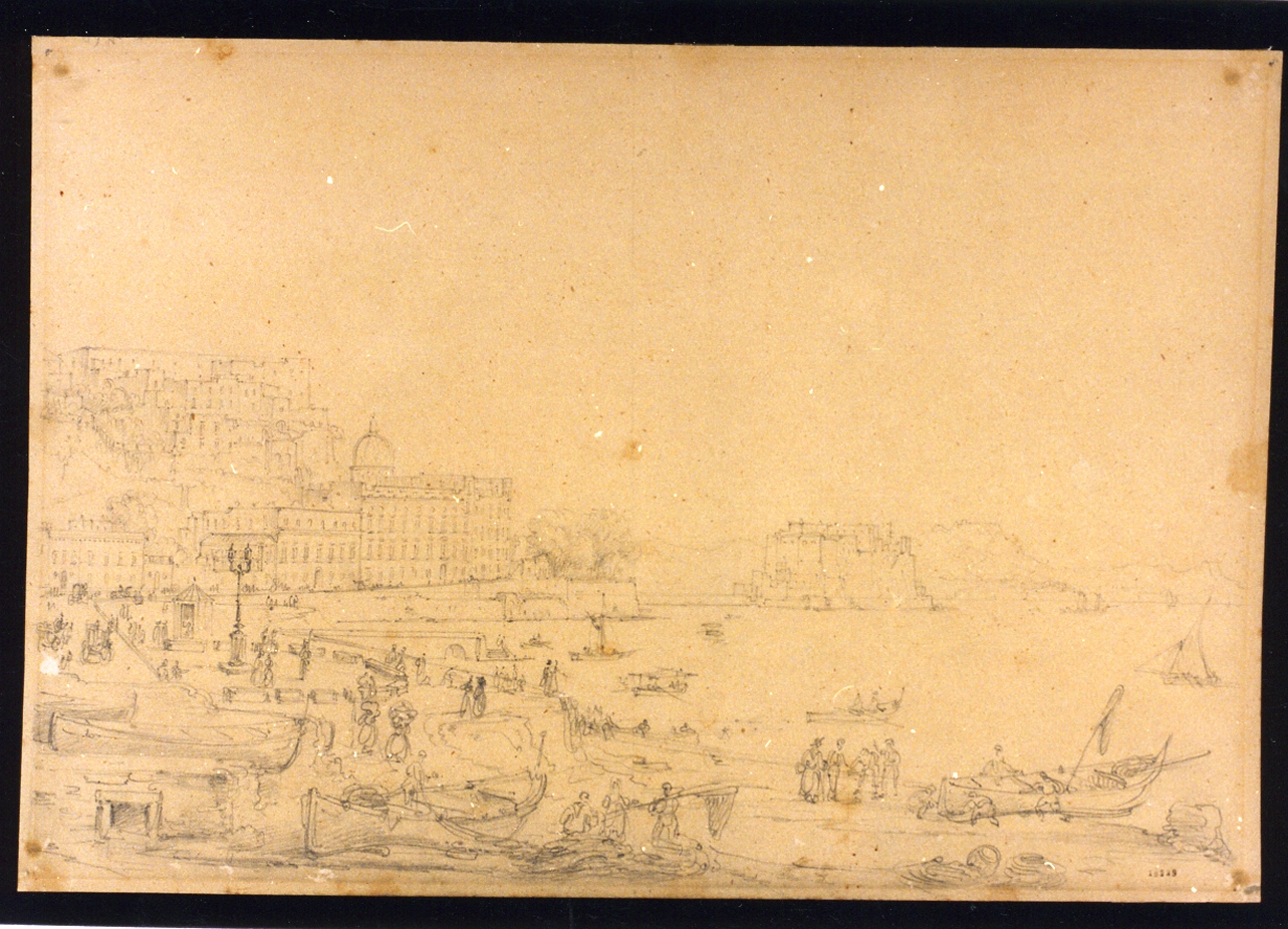 vedute del Chiatamone a Napoli (disegno) di Fergola Salvatore (sec. XIX)