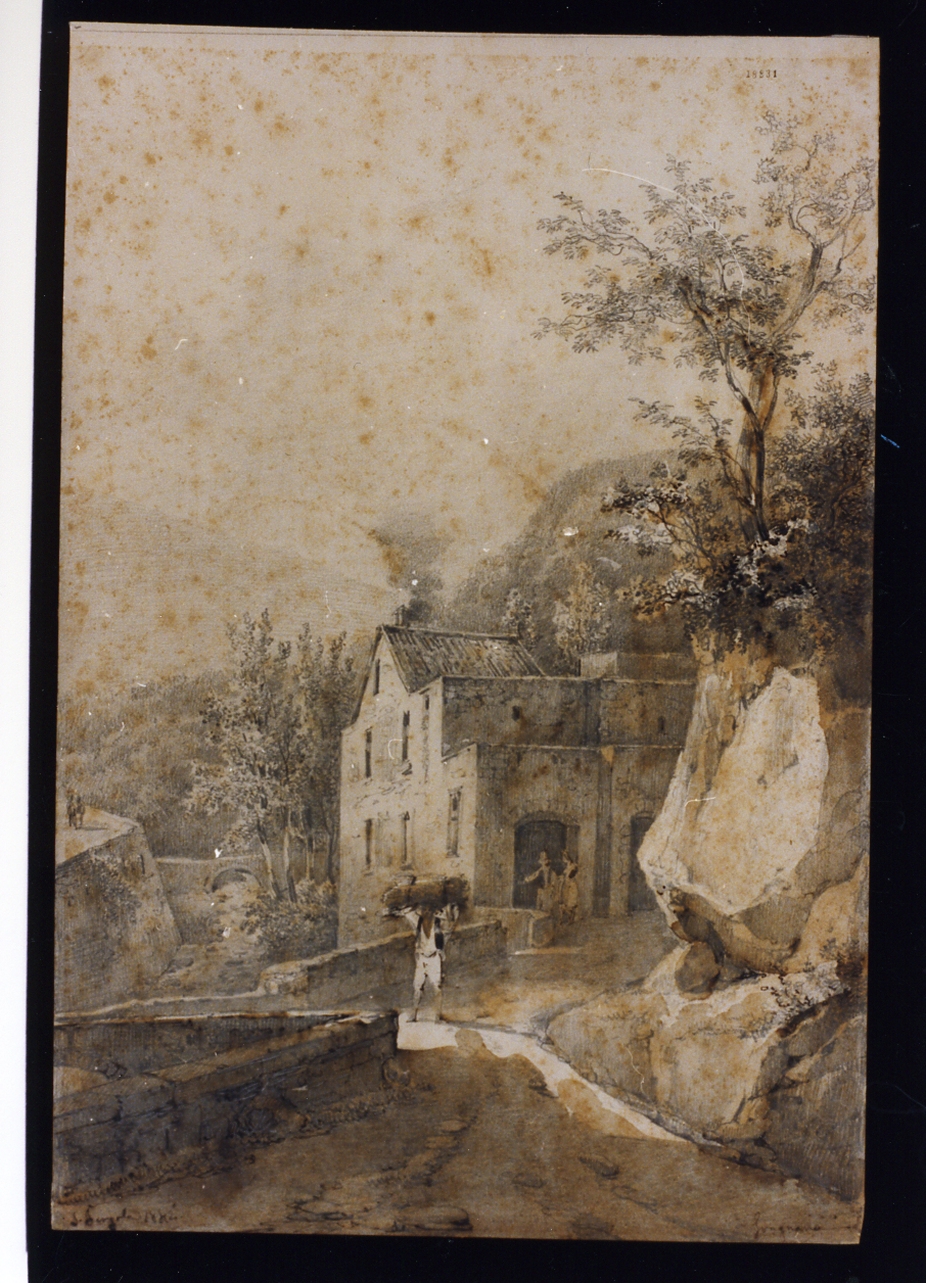 veduta di Gragnano (disegno) di Fergola Salvatore (sec. XIX)