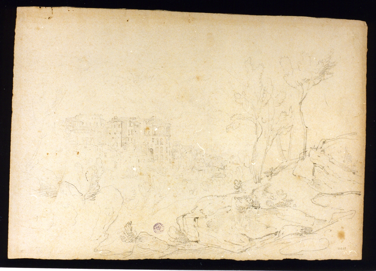veduta di Quisisana a Castellammare (disegno) di Fergola Salvatore (sec. XIX)